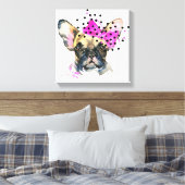 Süsse French Bull Dog Leinwanddruck (Insitu (Schlafzimmer))
