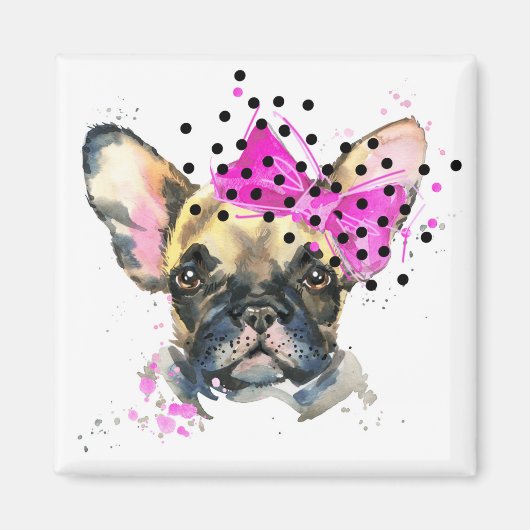 Süsse French Bull Dog Magnet (Vorne)