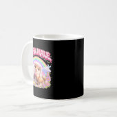 Süße Frettchen-Regenbogen-Blumen Lustige Geschenke Kaffeetasse (Vorderseite Links)