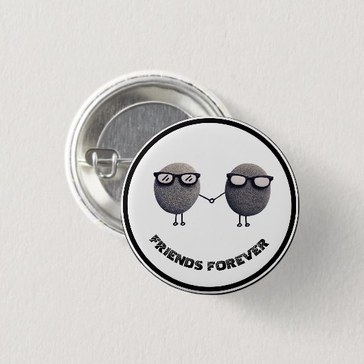 Süße Freunde für immer runder Anstecker Button (Vorne & Hinten)