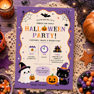 Süße Freunde- und Familien-Halloween-Party-Einladu Einladung