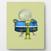 Süße freundliche Alien-UFO-Cartoon-Weltraum-Kunst Fotoplatte (Vorderseite)
