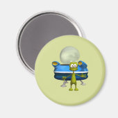 Süße freundliche Alien-UFO-Cartoon-Weltraum-Kunst Magnet (Vorderseite/Rückseite)