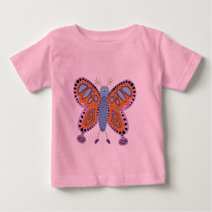 Süße freundliche Cartoon-Schmetterlingsillustratio Baby T-shirt