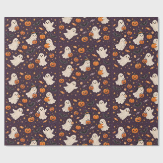 Süße freundliche Geisterparade Kinder Halloween Geschenkpapier