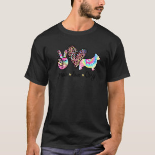Süße Frieden Liebe Corgi Tie Dye Frauen Hund Mutte T-Shirt