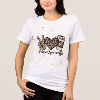 Süße Frieden Liebe Kaffee SVG - Glitter und Leopar Tri-Blend Shirt