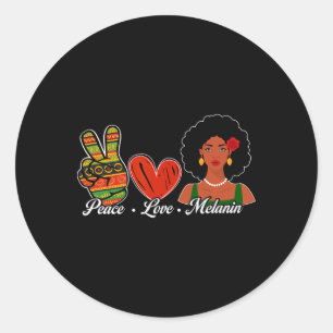 Süße Frieden Liebe Melanin Black History Month Afr Runder Aufkleber
