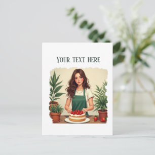 Süße frische Erdbeertorte Bäckerei  Postkarte