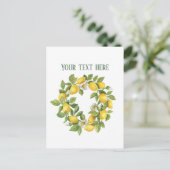 Süße frische Zitrone anpassbar  Postkarte (Stehend Vorderseite)