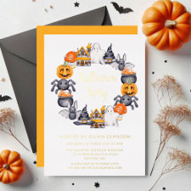 Süße Frohe Halloween-Illustration Party Gold 