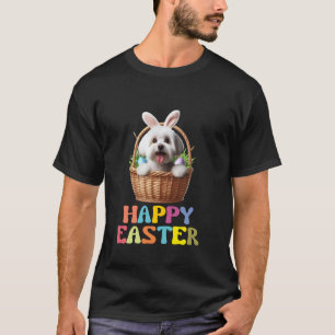 Süße frohe Ostern Hund Hasenohren Korb T-Shirt