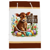 Süße frohe Ostern Kuh Mittlere Geschenktüte (Vorderseite)