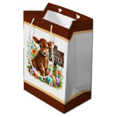 Süße frohe Ostern Kuh Mittlere Geschenktüte (Rückseite Schrägansicht)
