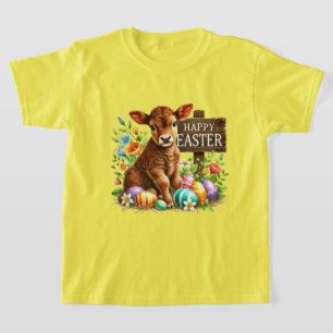 Süße frohe Ostern Kuh T-Shirt