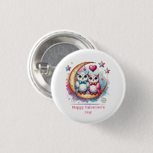 Süße Frohe Valentinstag Liebesvögel Party Button