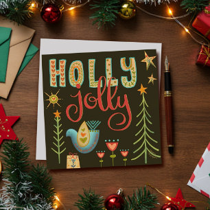 Süße Frohe Weihnachtsleute Inspirierende Weihnacht Feiertagskarte