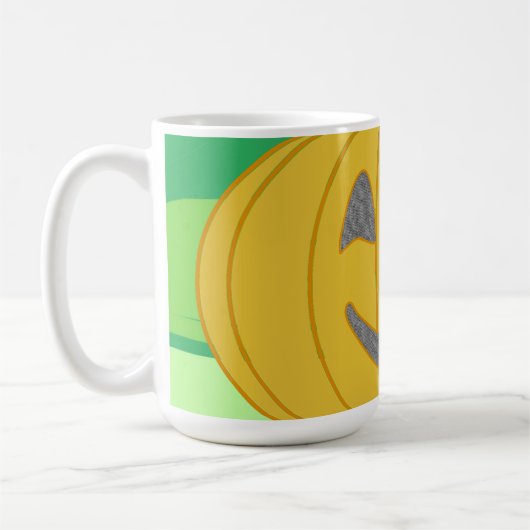 Süße fröhliche Ernte-Kürbis Orange Kaffeetasse (Links)