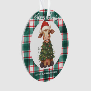Süße fröhliche Kuh Weihnachtsbaum Kalb Ochse Xmas  Ornament