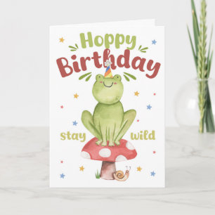 Süße Frosch-Geburtstagskarte Hoppy Geburtstag Aqua Karte