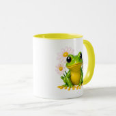 Süße Frosch-Illustration Tasse (VorderseiteRechts)