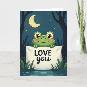 Süße Frosch-Liebes-Mond-Karte Karte
