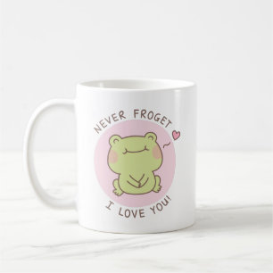 Süße Frosch-Liebes-Punze Nie Frosvergess Ich Liebe Kaffeetasse