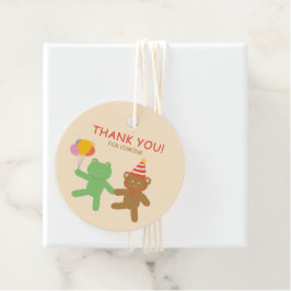 Süße Frosch- und Bär-Geburtstags-Geschenkanhänger Geschenkanhänger
