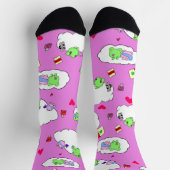 Süße Frosch Valentinstag Crew Socken (Oben)