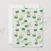 Süße Frösche im Seerosenteich mit individuellem Na Dankeskarte (Rückseite)