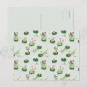 Süße Frösche im Seerosenteich Postkarte (Vorne/Hinten)