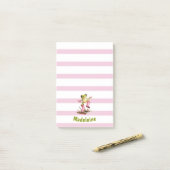 Süße Frösche in rosa Regenstiefeln Monogramm gestr Post-it Klebezettel (Auf Schreibtisch)