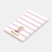 Süße Frösche in rosa Regenstiefeln Monogramm gestr Post-it Klebezettel (angewinkelt)
