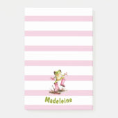 Süße Frösche in rosa Regenstiefeln Monogramm gestr Post-it Klebezettel (Vorderseite)