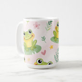 Süße Frösche Muster Kaffeetasse (Vorderseite Links)