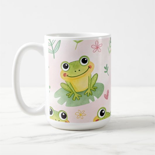 Süße Frösche Muster Kaffeetasse (Links)