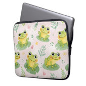Süße Frösche Muster Laptopschutzhülle (Vorderseite Links)