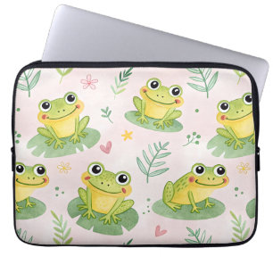 Süße Frösche Muster Laptopschutzhülle
