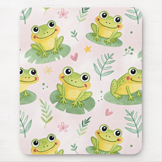 Süße Frösche Muster Mousepad (Vorne)