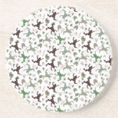 Süße Frösche Natur Blumenmuster Getränkeuntersetzer (Vorne)