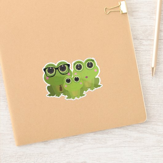 Süße Froschfamilie Aufkleber (Notizbuch)