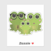 Süße Froschfamilie Aufkleber (Blatt)