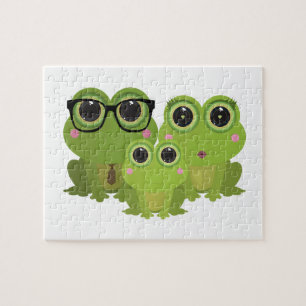 Süße Froschfamilie Puzzle