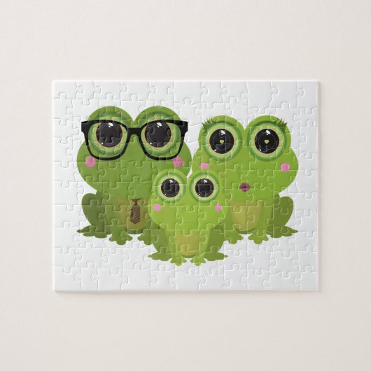 Süße Froschfamilie Puzzle (Horizontal)