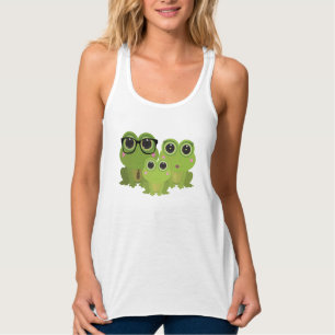 Süße Froschfamilien-Illustration – Mama Papa Baby Tank Top