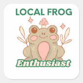Süße Froschkunst Quadratischer Aufkleber (Vorderseite)