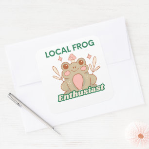 Süße Froschkunst Quadratischer Aufkleber
