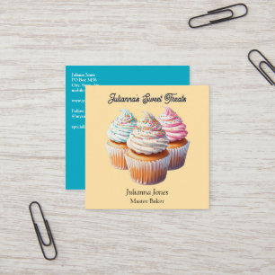 Süße Frosted Cupcake Bäckerei Quadratische Visitenkarte