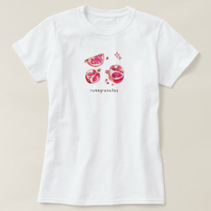 Süße Frucht-Ästhetik Granatapfel rosa T-Shirt
