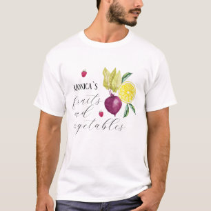 Süße Früchte und Gemüse mit Monogramm T-Shirt